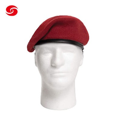 Flat Top Comfortable Wool Military Beret Hats For Women Multi Color