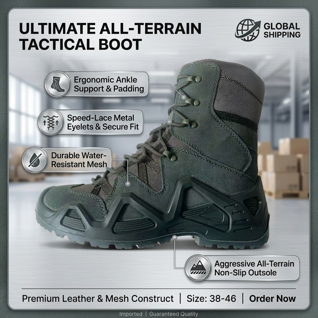 Green Tactical Leather Security Desert Tactical Boots
