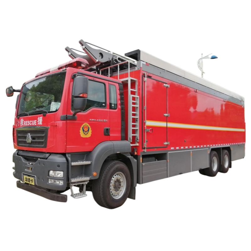 hose laying fire truck